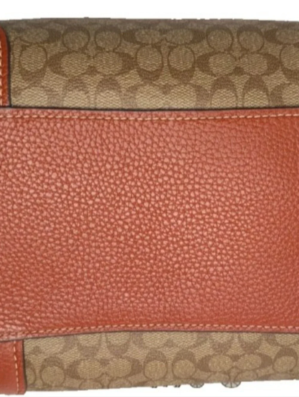 COACH MILLIE KHAKI TERRACOTTA Leather Satchel Bag STUNNING